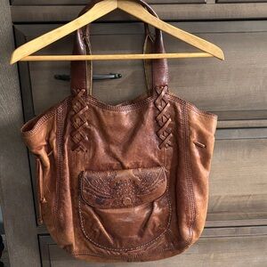 Lucky Brand vintage-inspired leather hobo or tote bag